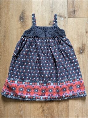 GAP 3 years Navy, Red & White Crocheted Bodice Dress